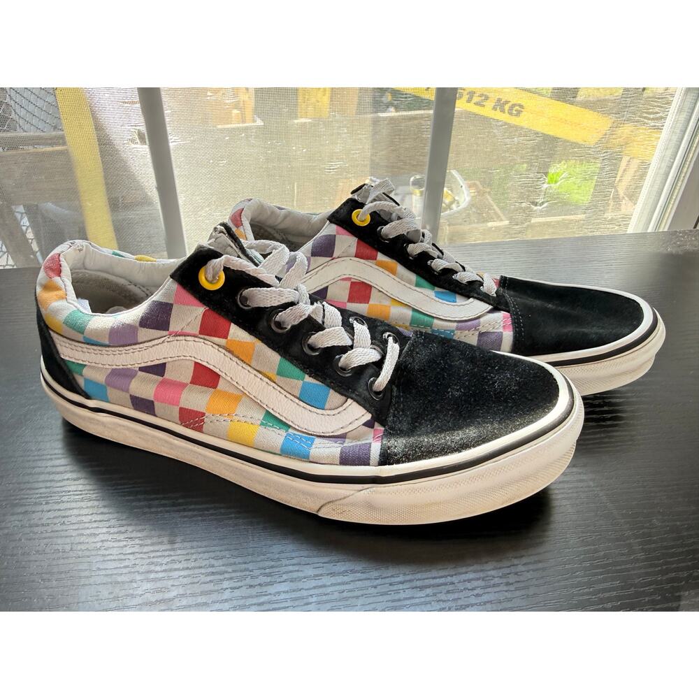 Vans Old Skool Sneakers Size Men’s 6/Womens 7.5 Multi-Color Rainbow Checkered